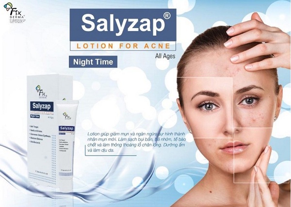 Fixderma Salyzap Lotion For Acne 20ml hỗ trợ giảm mụn ban đêm