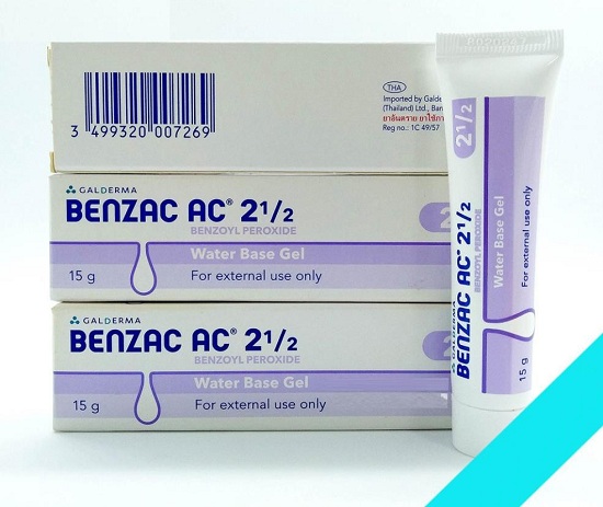 Gel trị mụn Galderma Benzac AC 2 1/2% Benzoyl Peroxide 60g