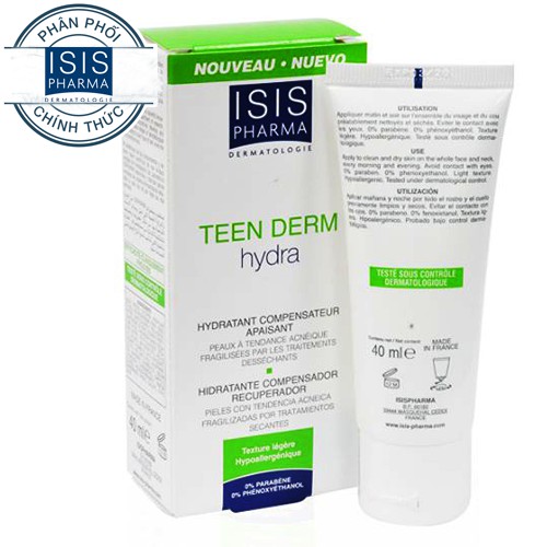 Kem hỗ trợ điều trị mụn ISIS Pharma Teen Derm Hydra 40ml