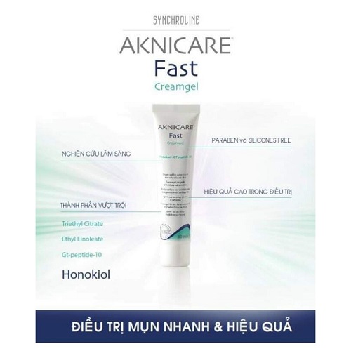 Kem trị mụn giảm nhờn Aknicare Fast Cream Gel 30ml