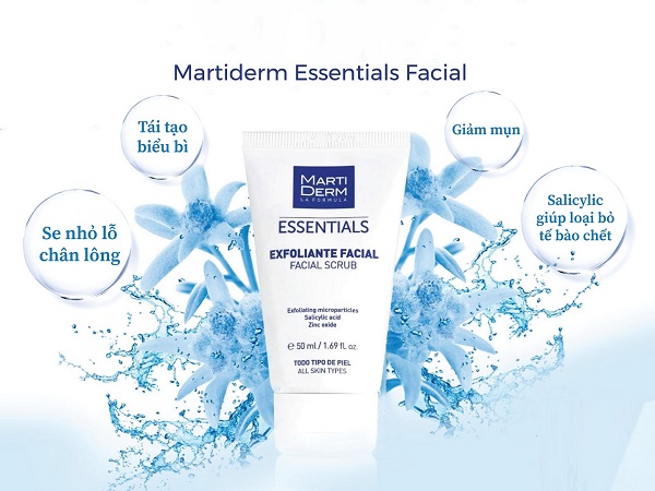 Tẩy tế bào chết da mặt MartiDerm Essentials Exfoliante Facial Scrub 50ml