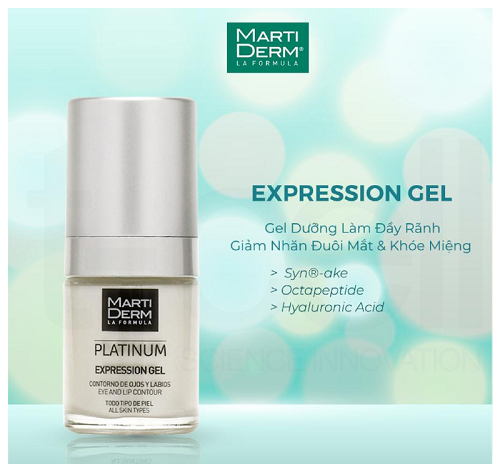Gel dưỡng làm mờ nếp nhăn mắt & môi MartiDerm Platinum Expression Gel 15ml