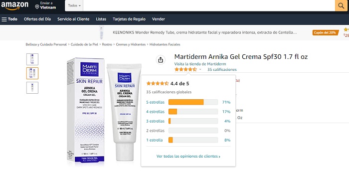 MartiDerm Skin Repair Arnika Gel Cream SPF 30 