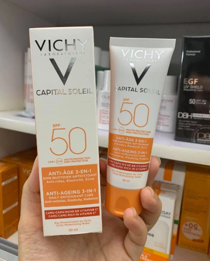 Kem chống nắng ngăn ngừa lão hóa Vichy Capital Soleil Anti-Age SPF50