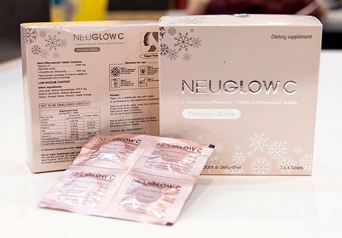 Viên sủi trắng da Neuglow C Premium White 28 viên của Anh