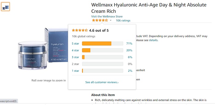  Wellmaxx Hyaluron Anti-Age Day & Night Absolute Creme Rich 50ml