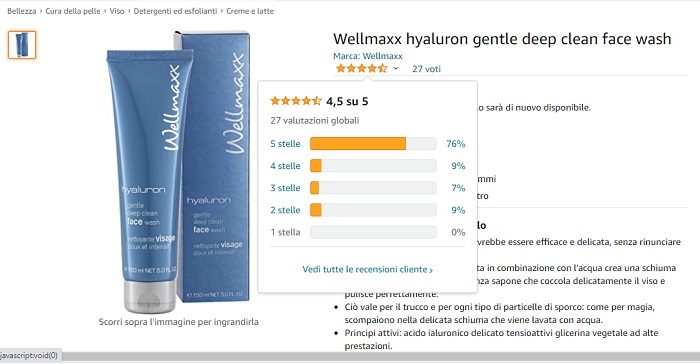 Sữa rửa mặt Wellmaxx Hyaluron Gentle Deep Clean Face Wash 150ml