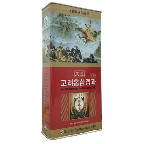 Hồng sâm củ tẩm mật ong Dongjin hộp thiếc 300g 8 củ Hàn Quốc