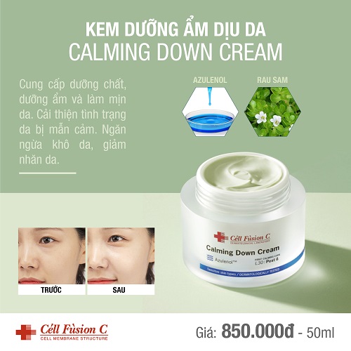 Thành phần của kem dưỡng ẩm Cell Fusion C Calming Down Cream