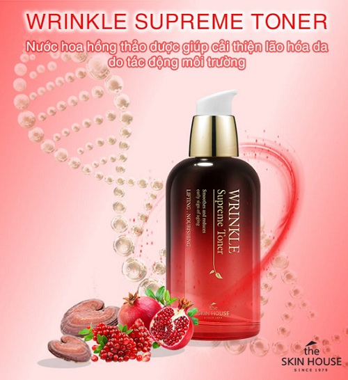 Review nước hoa hồng The Skin House Wrinkle Supreme Toner 130ml