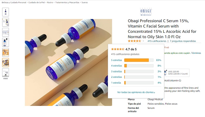 Serum chống oxy hóa, làm sáng đều màu da Obagi Professional C Serum 15%