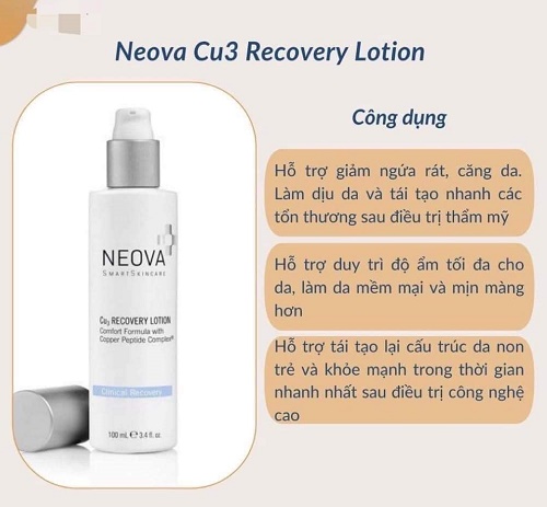 neova cu3 recovery lotion nhanh chóng phục hồi những tổn thương trên da