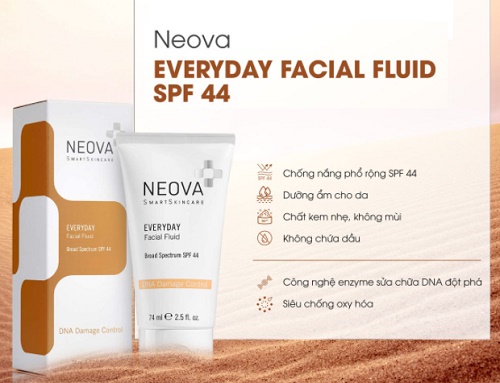ưu điểm nổi bật của neova everyday facial fluid/broad spectrum spf44