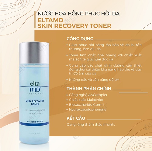 thành phần và công dụng chính của nước hoa hồng elta md skin recovery toner