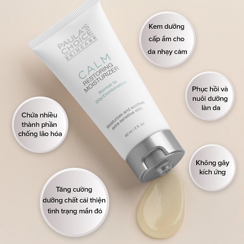 công dụng của  calm restoring moisturizer normal to oily/combination