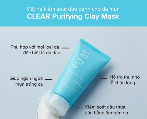 công dụng của mặt nạ đất sét paulas choice clear purifying clay mask