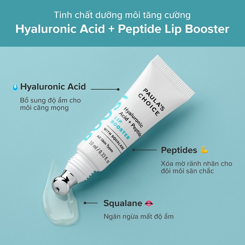 thành phần của tinh chất dưỡng môi hyaluronic acid + peptide lip booster