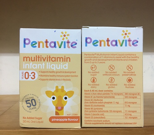 pentavite multivitamin infant liquid giúp bé phát triển toàn diện