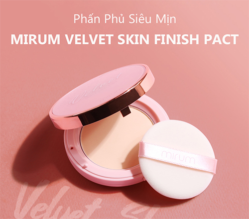 mirum velvet skin finish pact spf30/pa+++ giữ lớp trang điểm trong cả ngày dài