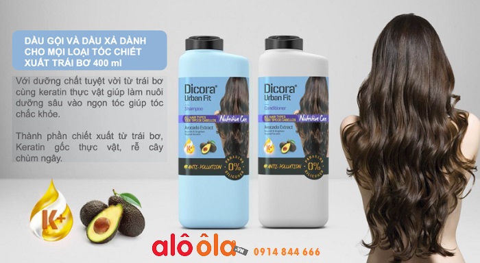 bộ dầu gội và dầu xả Dicora Urban Fit 400ml cho mọi loại tóc