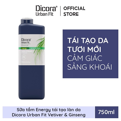 Sữa tắm Dicora Urban Fit Shower Gel Energy Vetiver & Ginseng 