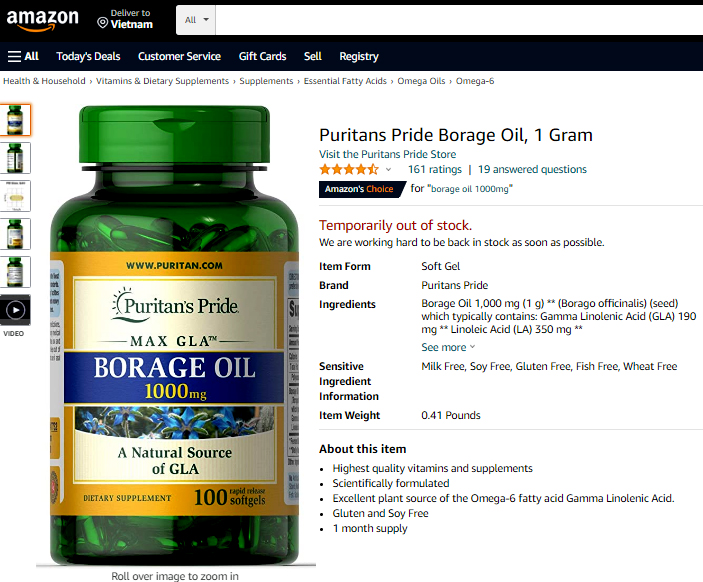 puritans pride borage oil 1000mg có tốt không