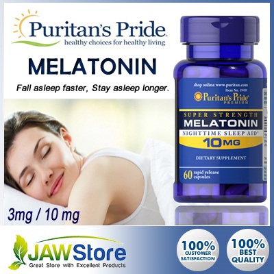 Thực phẩm chức năng chữa mất ngủ Puritan Pride Melatonin 10 mg 60 viên