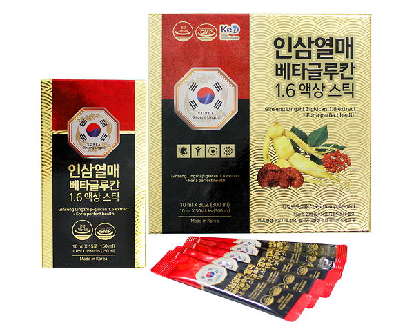 Nhân sâm linh chi Beta Glucan 1.6 Extract Hàn Quốc 30 gói