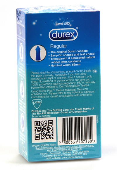 Bao cao su Durex Regular 10 condoms số 1 của Úc