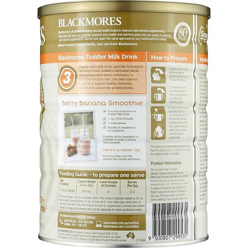 Sữa Blackmores số 3 mẫu mới - Blackmores Toddler Milk Drink 900g Úc