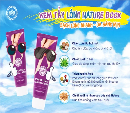 Kem tẩy lông The Nature Book - Comfort Hair Removal Cream