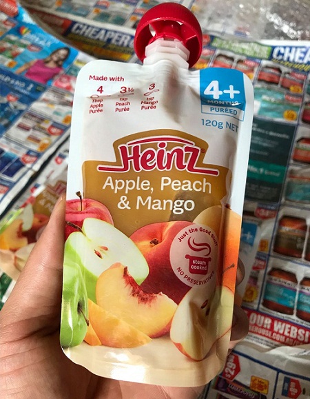 heinz apple peach mango là thức ăn dặm bổ dưỡng cho trẻ nhỏ