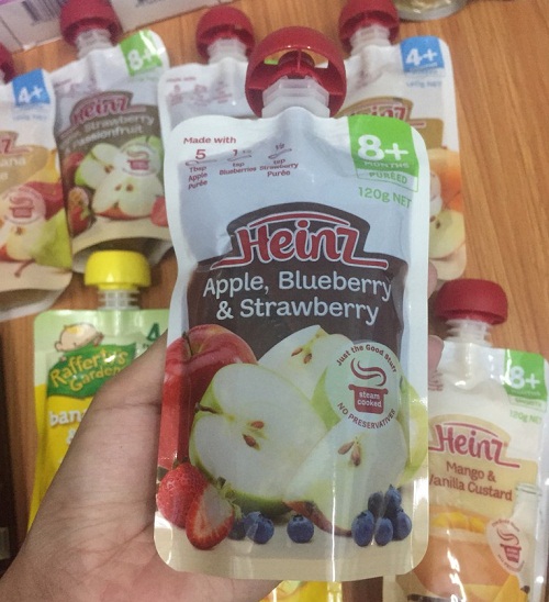 heinz apple blueberry & strawberry dùng cho trẻ từ 8 tháng tuổi trở lên