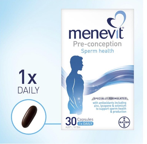 menevit pre - conception sperm health dạng viên tiện lợi khi sử dụng