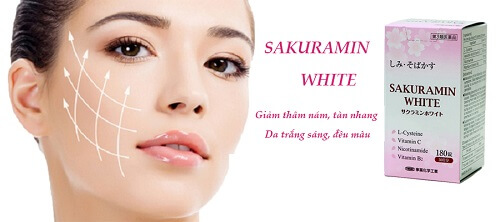 viên trị nám trắng da Nhật Bản Sakuramin White 180 viên