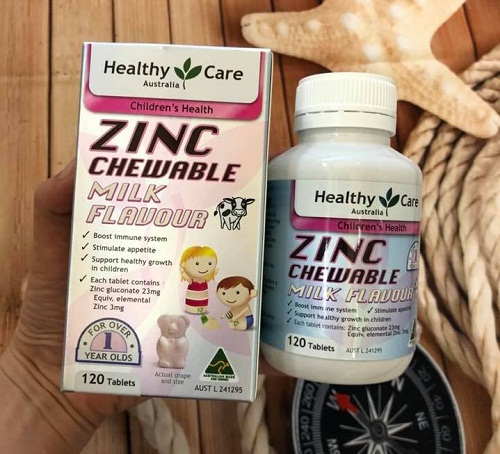 healthy care zinc chewable milk flavour bổ sung kẽm cho bé yêu