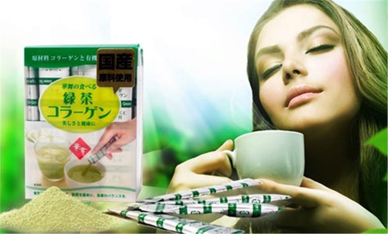 trà xanh collagen hanamai